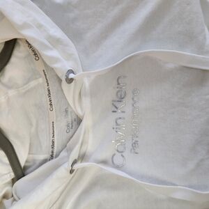 Calvin Klein White Performance Womens Shirt With Hood